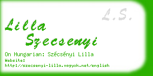 lilla szecsenyi business card