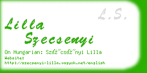 lilla szecsenyi business card